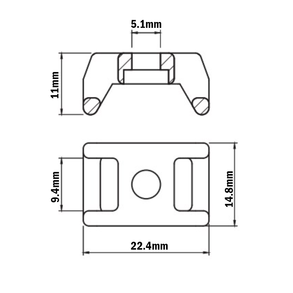 66-100-1 MODULAR SOLUTIONS CABLE TIE DOWNS<br>CABLE BLOCK